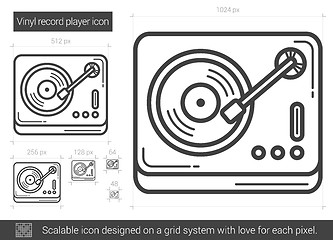 Image showing Vinyl record player line icon.