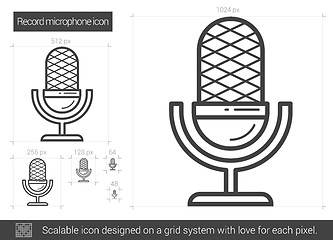 Image showing Record microphone line icon.