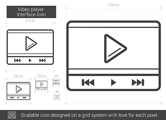 Image showing Video player interface line icon.