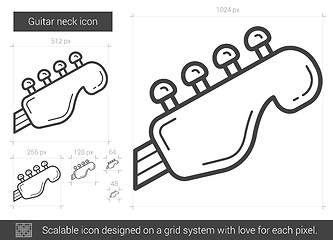 Image showing Guitar neck line icon.