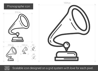 Image showing Phonographe line icon.