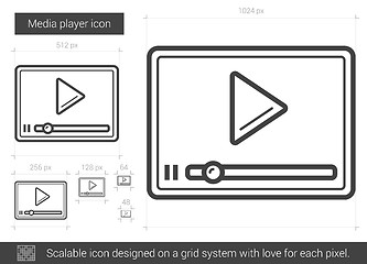 Image showing Media player line icon.