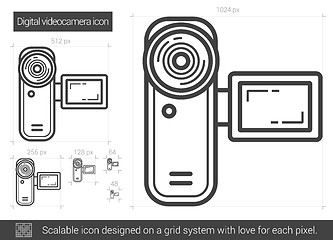 Image showing Digital videocamera line icon.