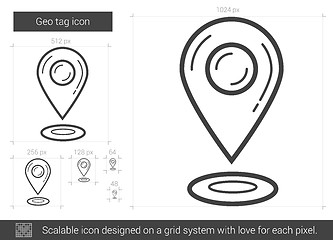 Image showing Geo tag line icon.