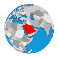 Image showing Saudi Arabia on globe