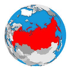 Image showing Russia on globe