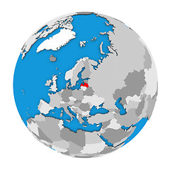 Image showing Latvia on globe