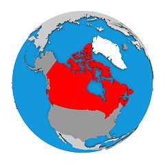 Image showing Canada on globe