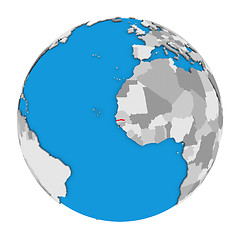 Image showing Gambia on globe