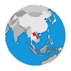 Image showing Laos on globe