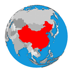 Image showing China on globe