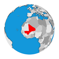 Image showing Mali on globe