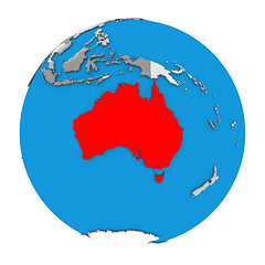 Image showing Australia on globe