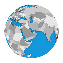 Image showing Qatar on globe