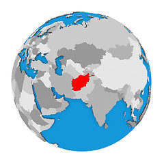 Image showing Afghanistan on globe