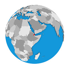 Image showing Djibouti on globe