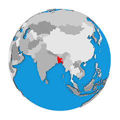 Image showing Bangladesh on globe