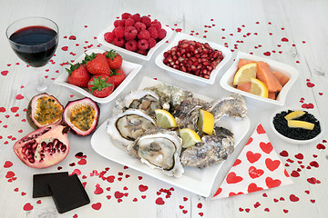 Image showing Valenties Day Aphrodisiac Food 