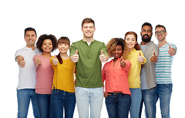 Image showing international group of people showing thumbs up