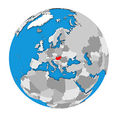 Image showing Hungary on globe