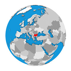 Image showing Bulgaria on globe