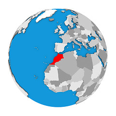 Image showing Morocco on globe