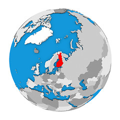 Image showing Finland on globe