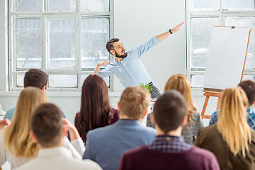 Image showing Speaker at Business Meeting in the conference hall.