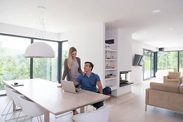 Image showing couple using laptop at home