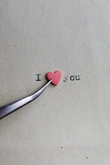 Image showing Heart shaped candy with loving words