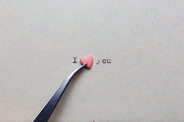 Image showing Heart shaped candy with loving words