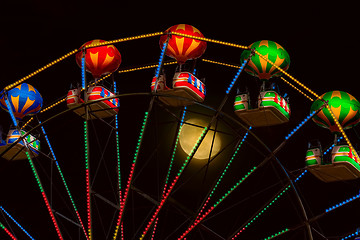 Image showing Ferris Wheel at Night