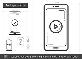 Image showing Media player line icon.