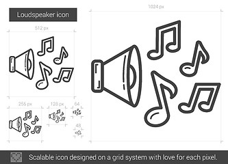 Image showing Loudspeaker line icon.