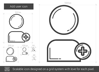 Image showing Add user line icon.