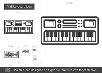 Image showing Midi keyboard line icon.