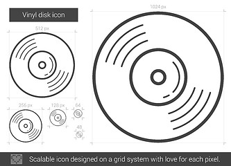 Image showing Vinyl disk line icon.