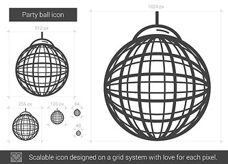 Image showing Party ball line icon.