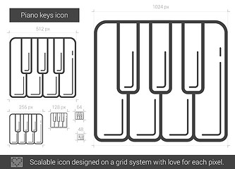 Image showing Piano keys line icon.