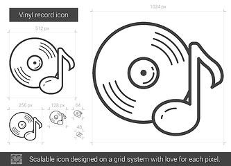 Image showing Vinyl record line icon.