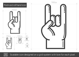 Image showing Rock and roll hand line icon.