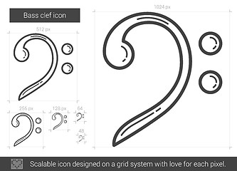 Image showing Bass clef line icon.