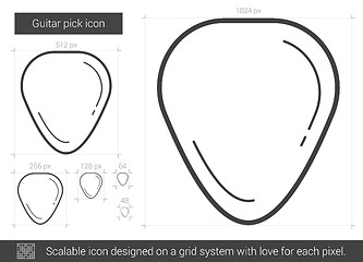 Image showing Guitar pick line icon.