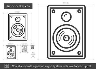 Image showing Audio speaker line icon.