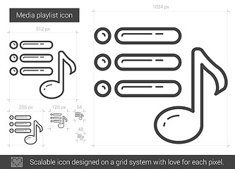 Image showing Media playlist line icon.