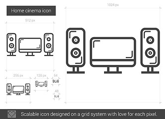 Image showing Home cinema line icon.