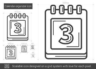 Image showing Calendar organizer line icon.