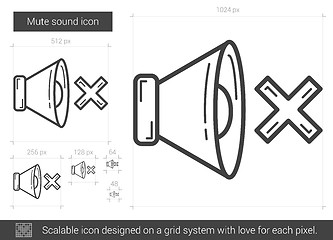 Image showing Mute sound line icon.