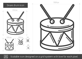 Image showing Snare drum line icon.