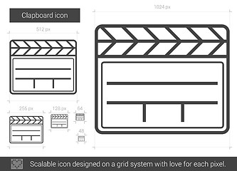 Image showing Clapboard line icon.